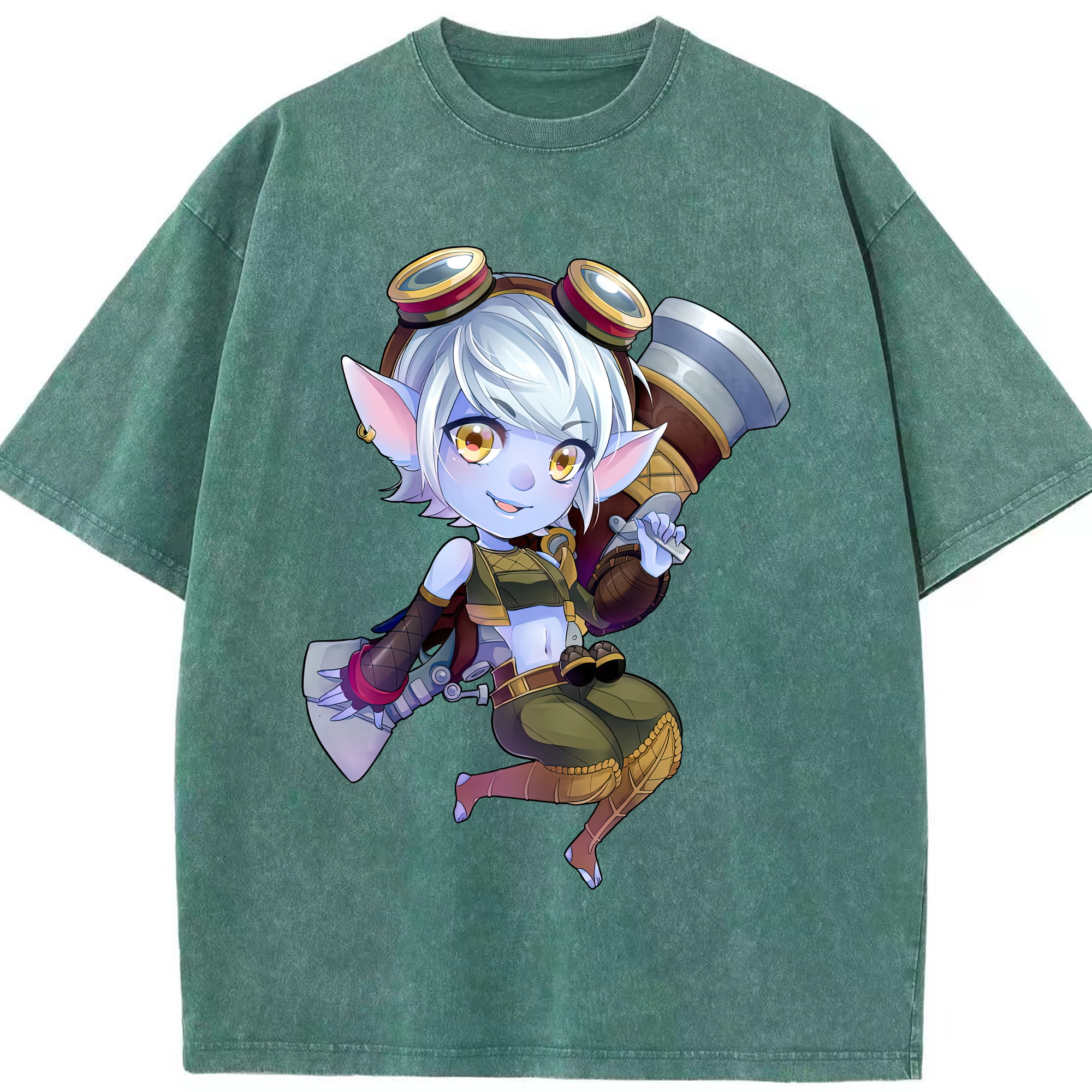 リーグ・オブ・レジェンド League of Legends LOL 綿100% ヴィンテージ風 半袖Tシャツ（フロントプリント）